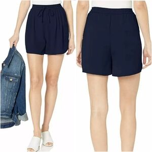 J. CREW Mercantile Easy Pull On High Waist Shorts Navy Blue Small